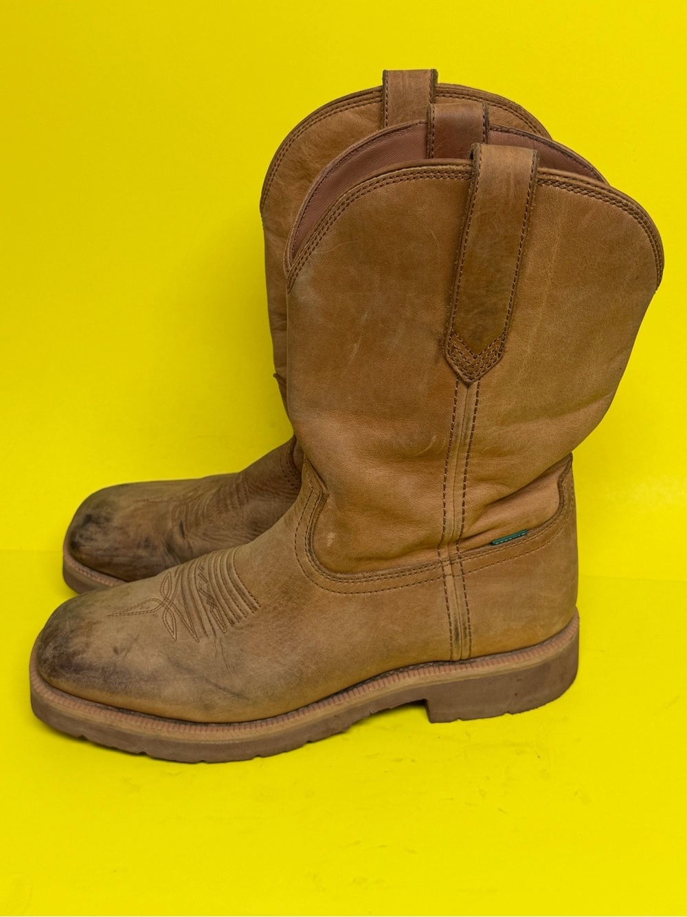Tecovas The Rugged Square Toe Leather Western Boots Size 10D